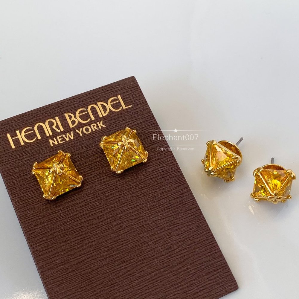 Henri Bendel crystal yellow crystal earrings